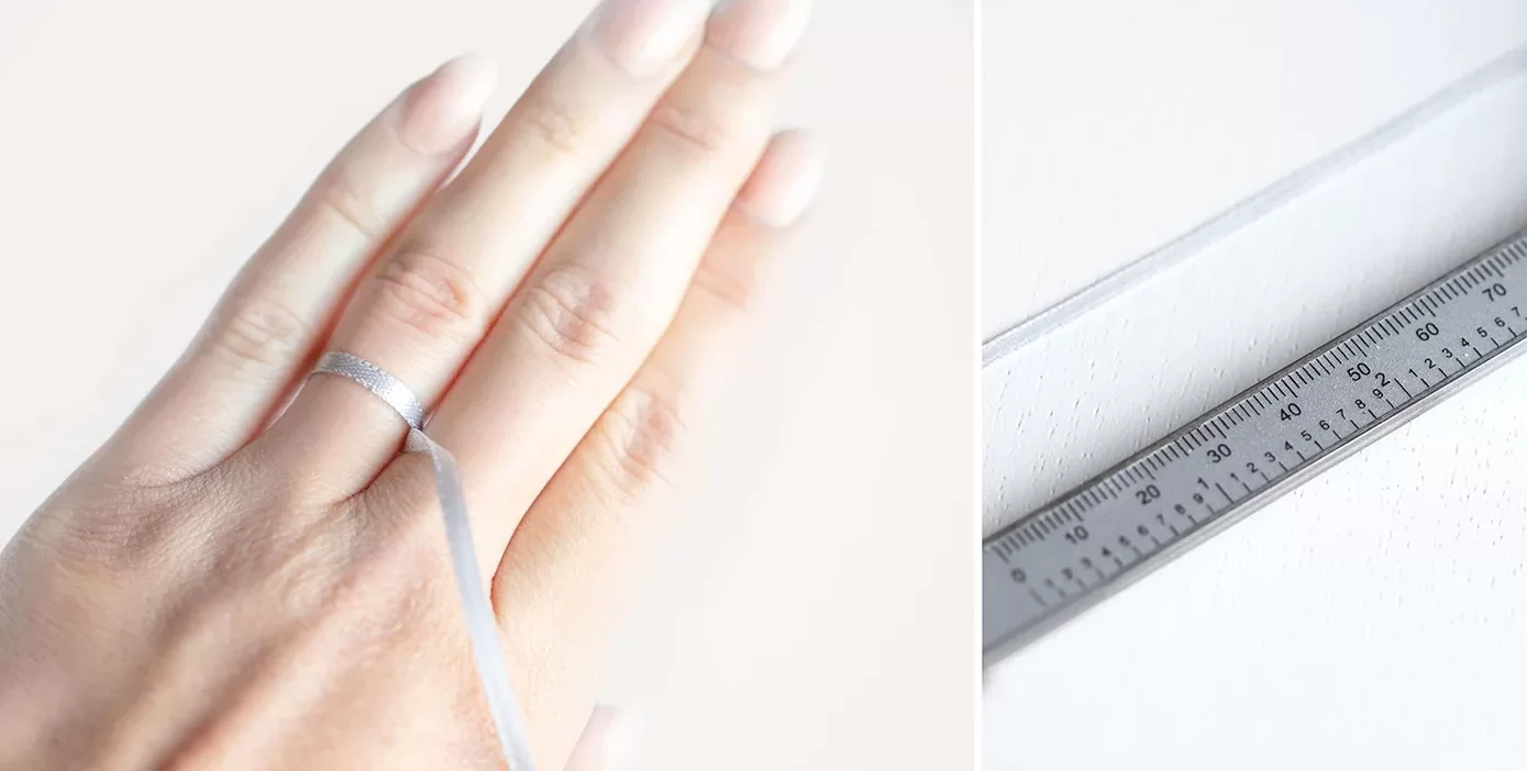 Картинка. Как измерить размер пальца для кольца правильно
