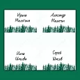 Именная карточка с зимним еловым лесом