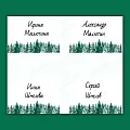 Именная карточка с зимним еловым лесом