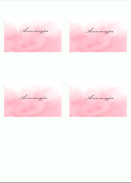 Именная карточка в стиле розовая акварель