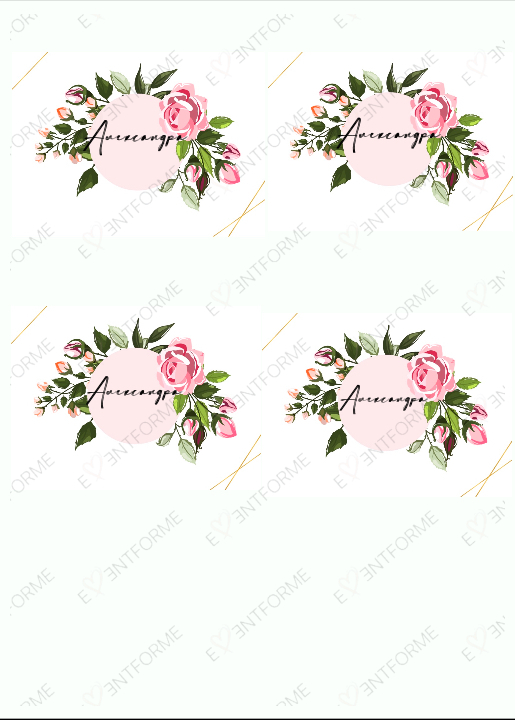 Именная карточка в стиле с розами