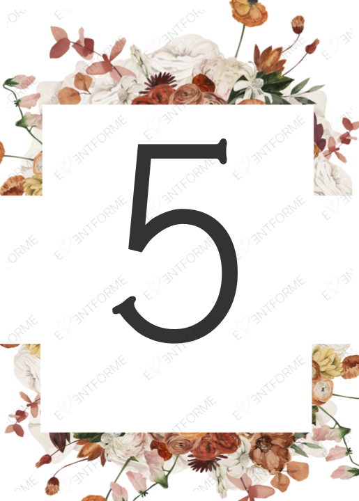 Номер стола с осенними сухоцветами
